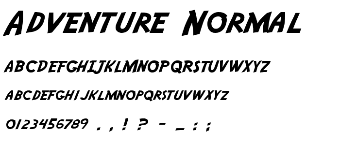 Adventure Normal font
